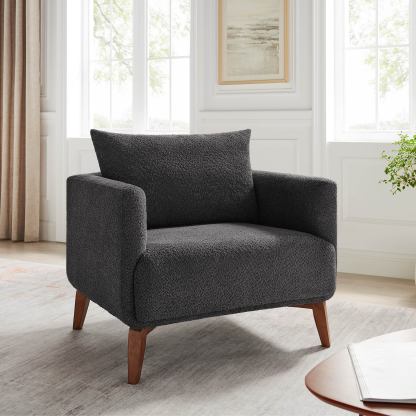 Morden Accent Chair with Wood Base