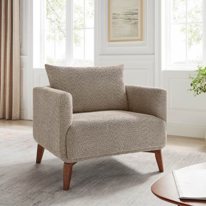 Morden Accent Chair with Wood Base