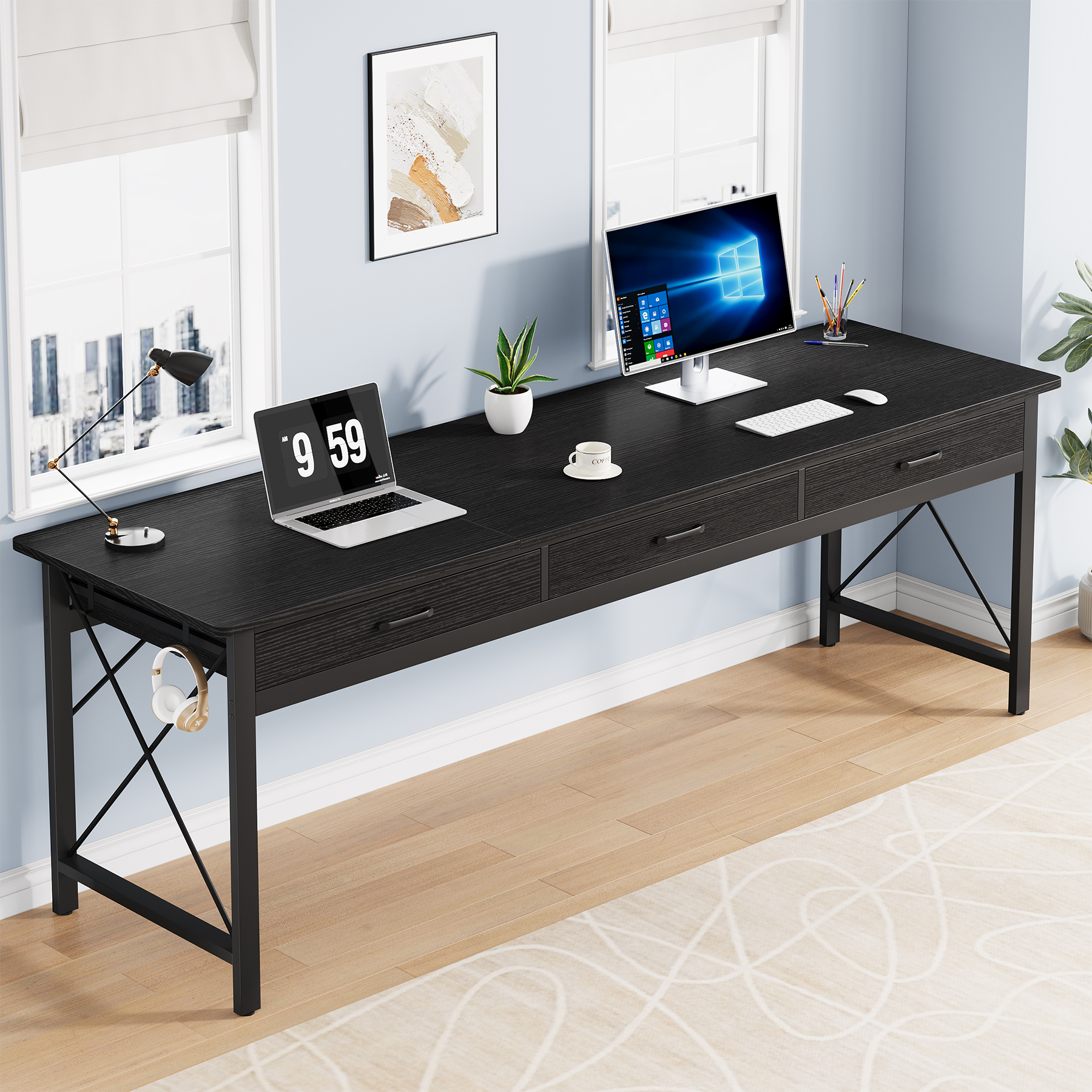 78.74'' Extra Long Computer Desk with 3 Drawers for Home & Office