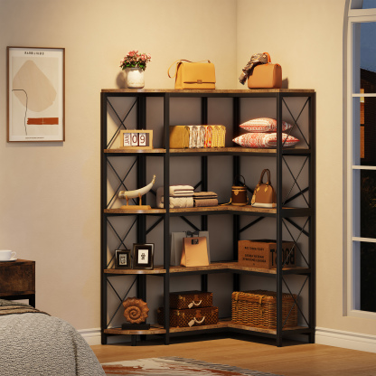 5-Tier Reversible L-Shaped Corner Shelf