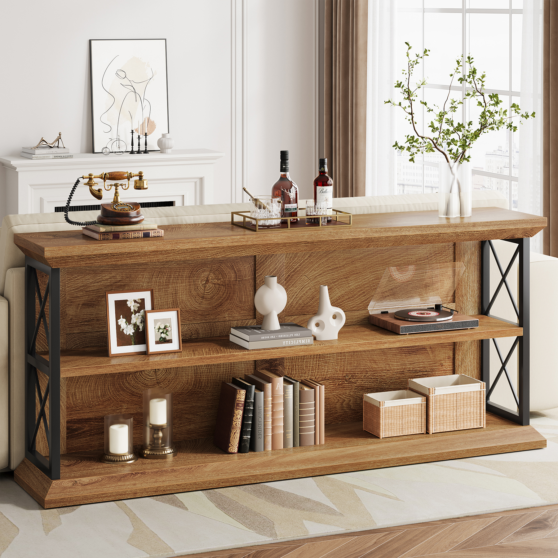 63-Inch Extra Long Console Table for Living Room, Hallway