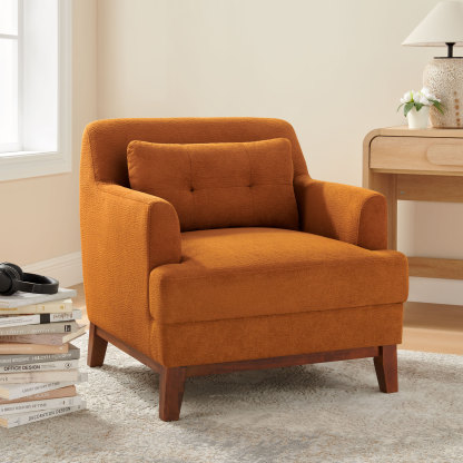 Upholstered Armchair with Wooden Frame