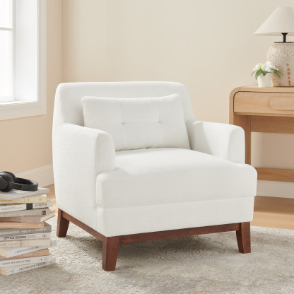 Upholstered Armchair with Wooden Frame