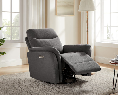 Power Swivel Glider Recliner Chair, Upholstered Rocking Chair with Ottoman for Nursery Glider, Living Room, Bedroom, Apartment
