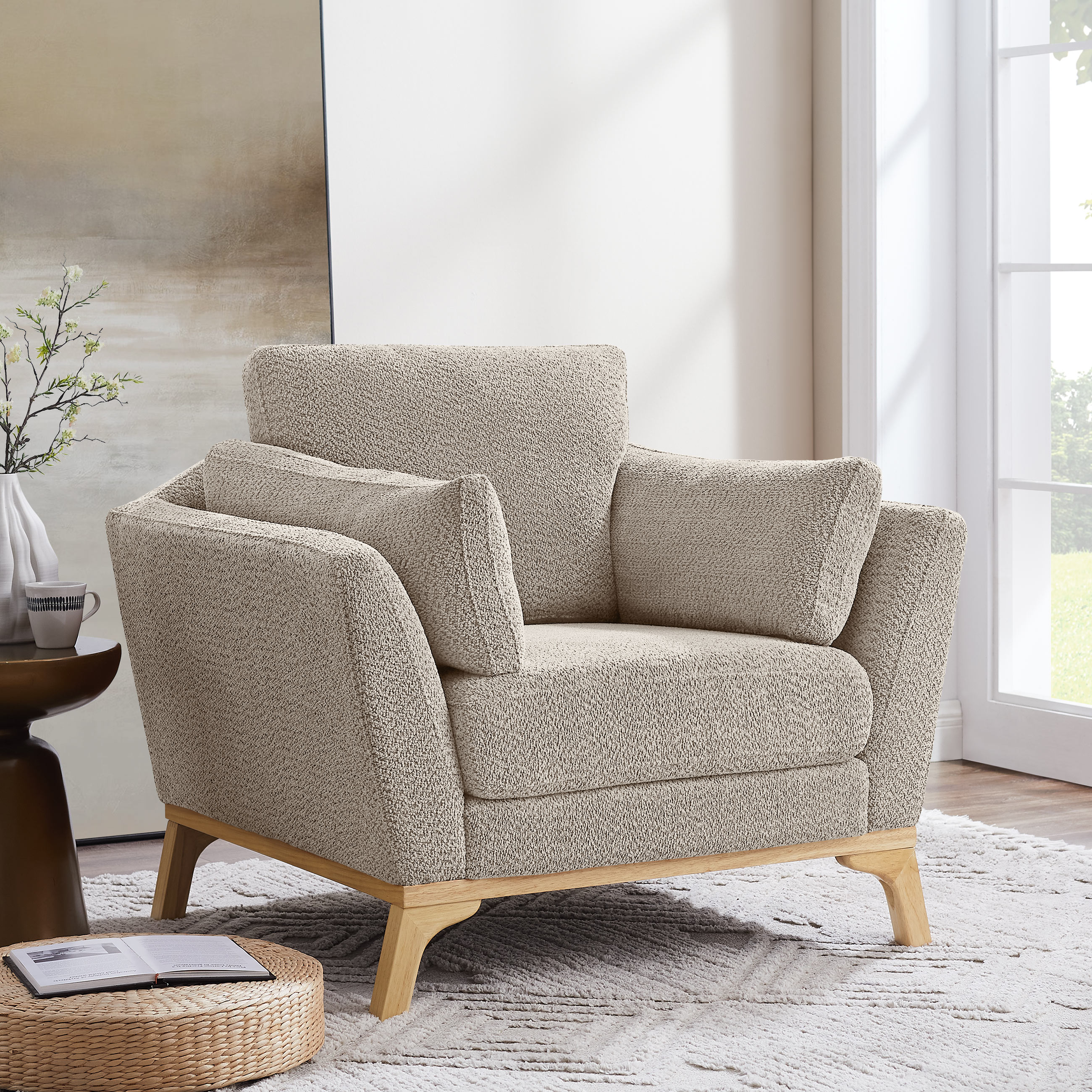 41'' W Large Accent Chair with Thick Cushion for Cozy Home & Office Camel