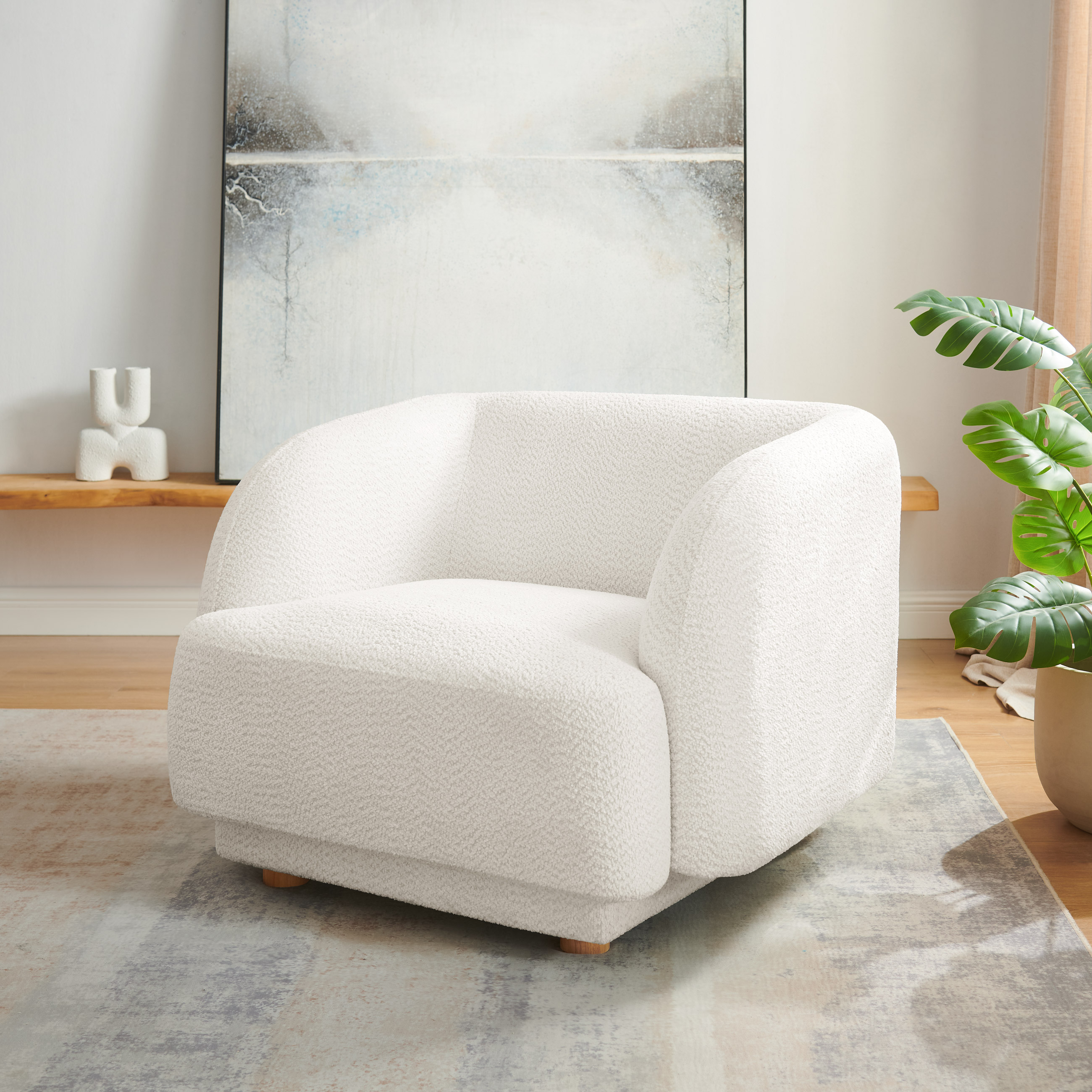 Oversized Barrel Chair – Comfy Accent Chair for Living Room, Bedroom & Office