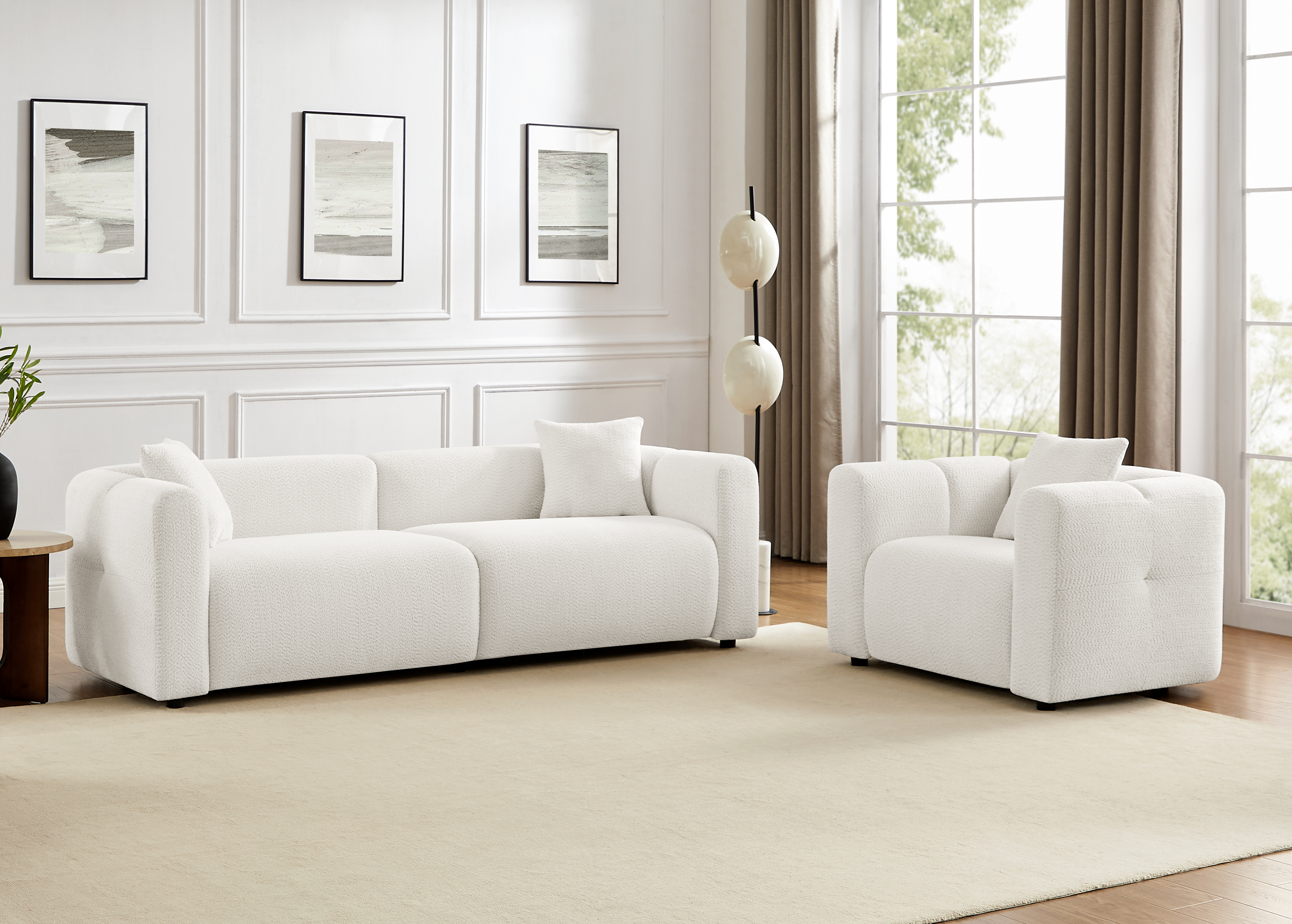 VANOMI Oversized Boucle Couch and Chair Set for Living Room