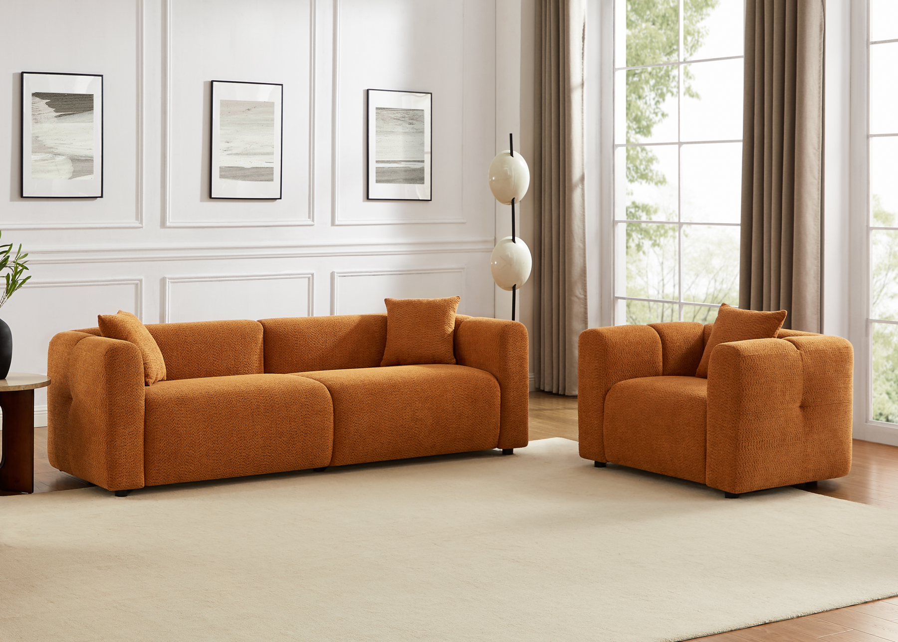 VANOMI Oversized Boucle Couch and Chair Set for Living Room
