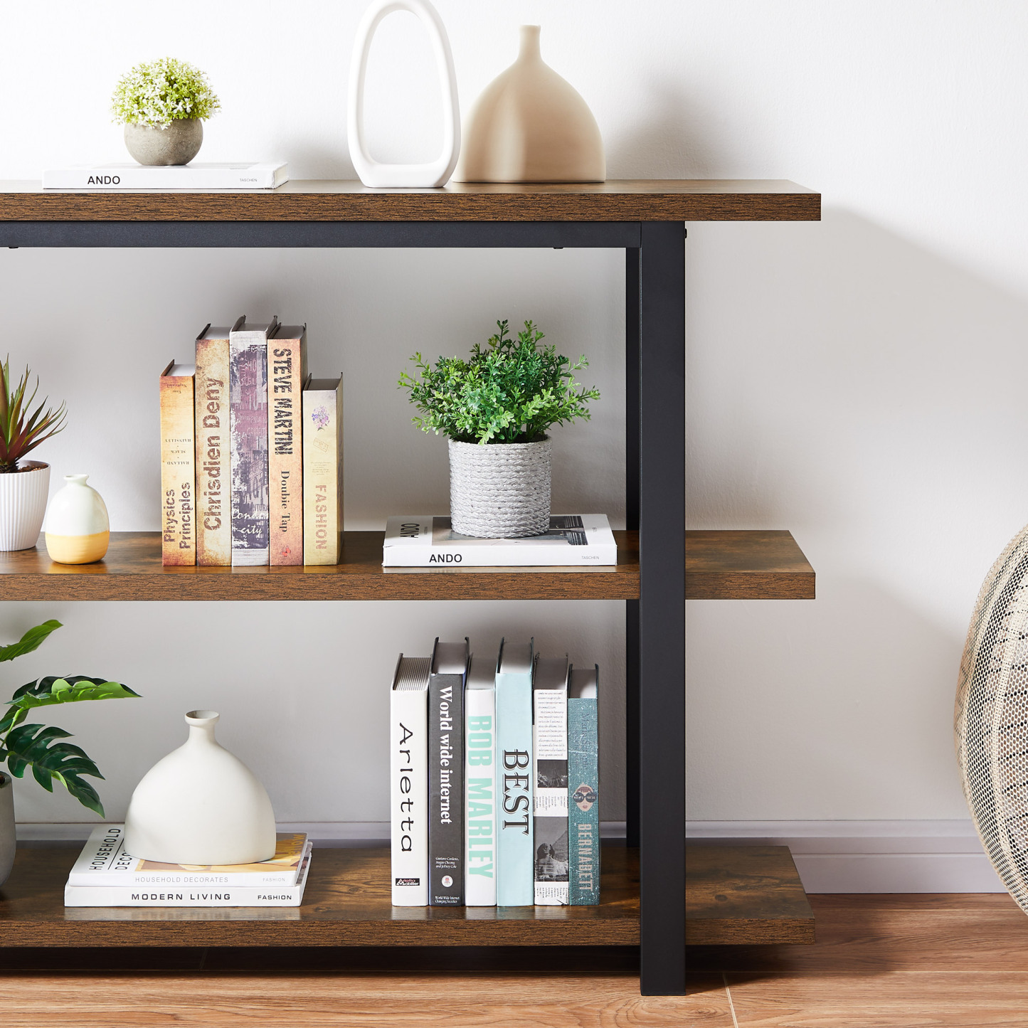  70.9 Inch 3-Tier Console Table with Storage