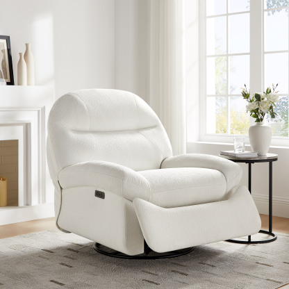 Power swivel nursery glider recliner with USB ＆ Type C Charging, Rocking Chair for Living Room, Bedroom, and Office