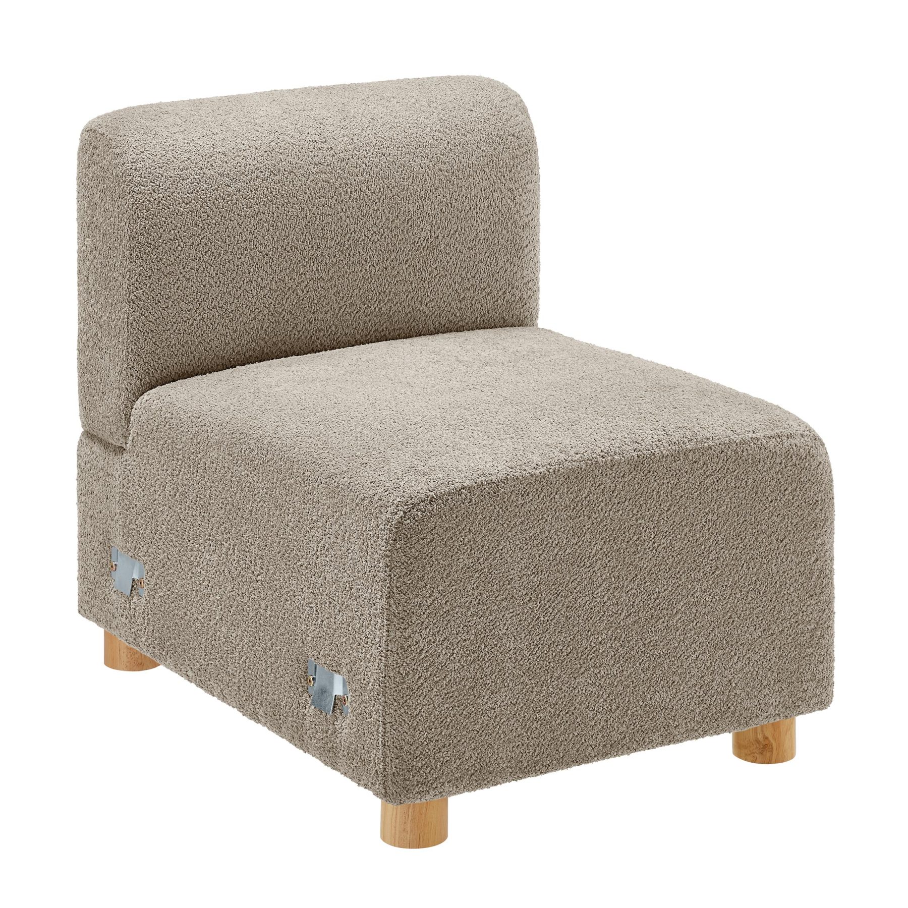 26''W Middle Module Seat for L/U/V Shaped Boucle Modular Sofa Camel