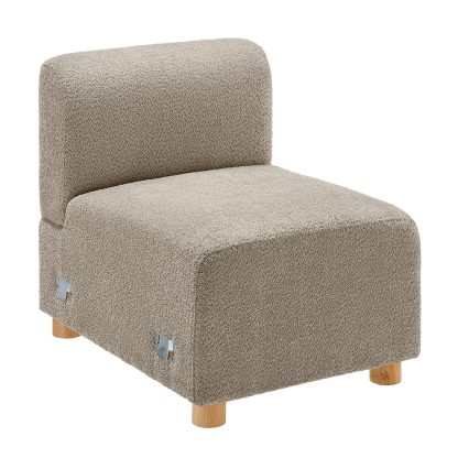 26''W Middle Module Seat for L/U/V Shaped Boucle Modular Sofa Camel