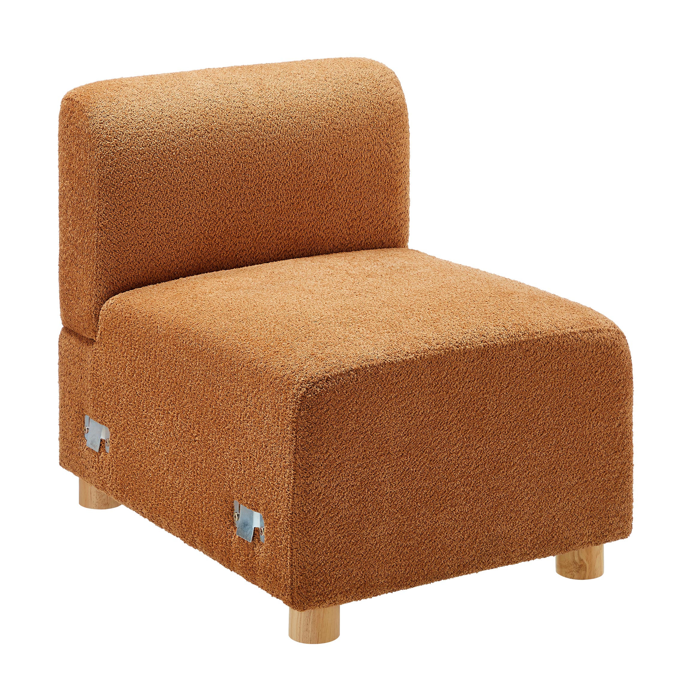 26''W Middle Module Seat for L/U/V Shaped Boucle Modular Sofa Curry