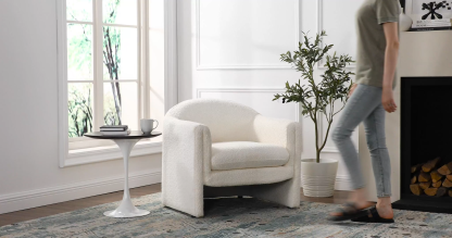 30'' Modern U Shaped Club Chair Large Accent Chair with Upholstered Arms