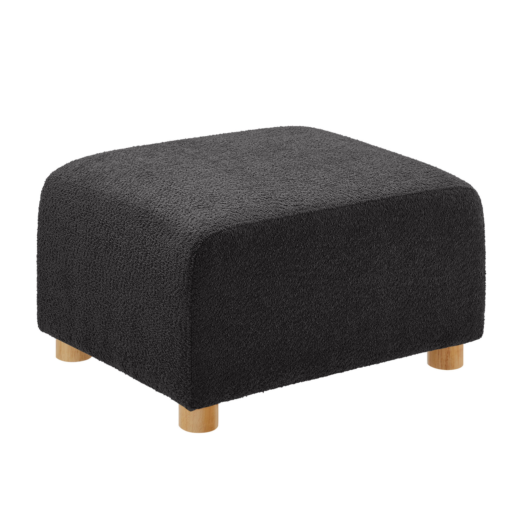 32''W Upholstered Ottoman for L/U/V Shaped Boucle Modular Sofa Dark Grey