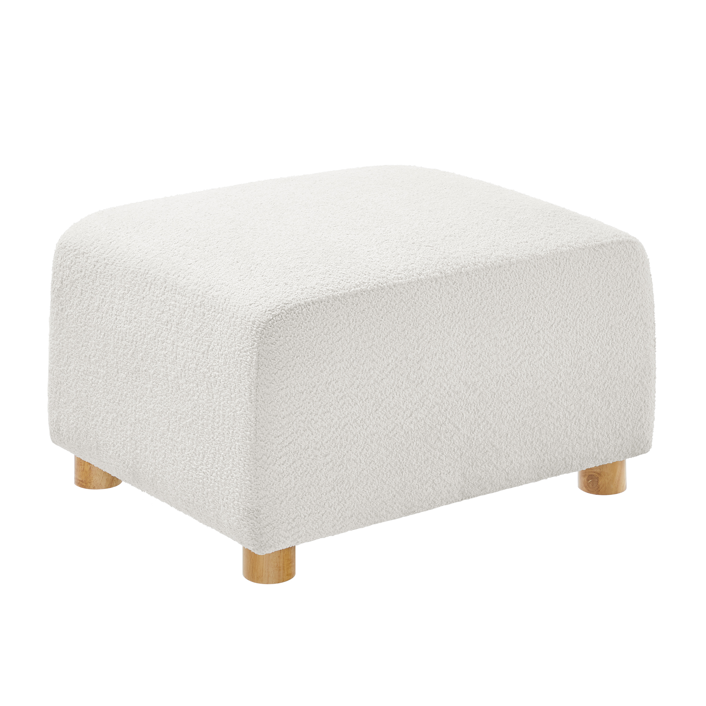 32''W Upholstered Ottoman for L/U/V Shaped Boucle Modular Sofa White
