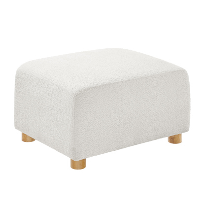 32''W Upholstered Ottoman for L/U/V Shaped Boucle Modular Sofa White
