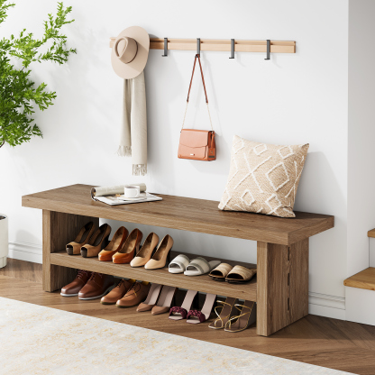 47.24” Shoe Rack Bench, Shoes Stand for Front Door Entrance