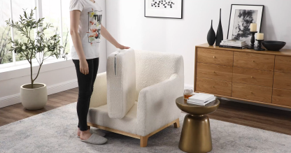 Elegant Extra Deep Accent Chair for Living Room & Bedroom - Upholstered Comfy Armchair