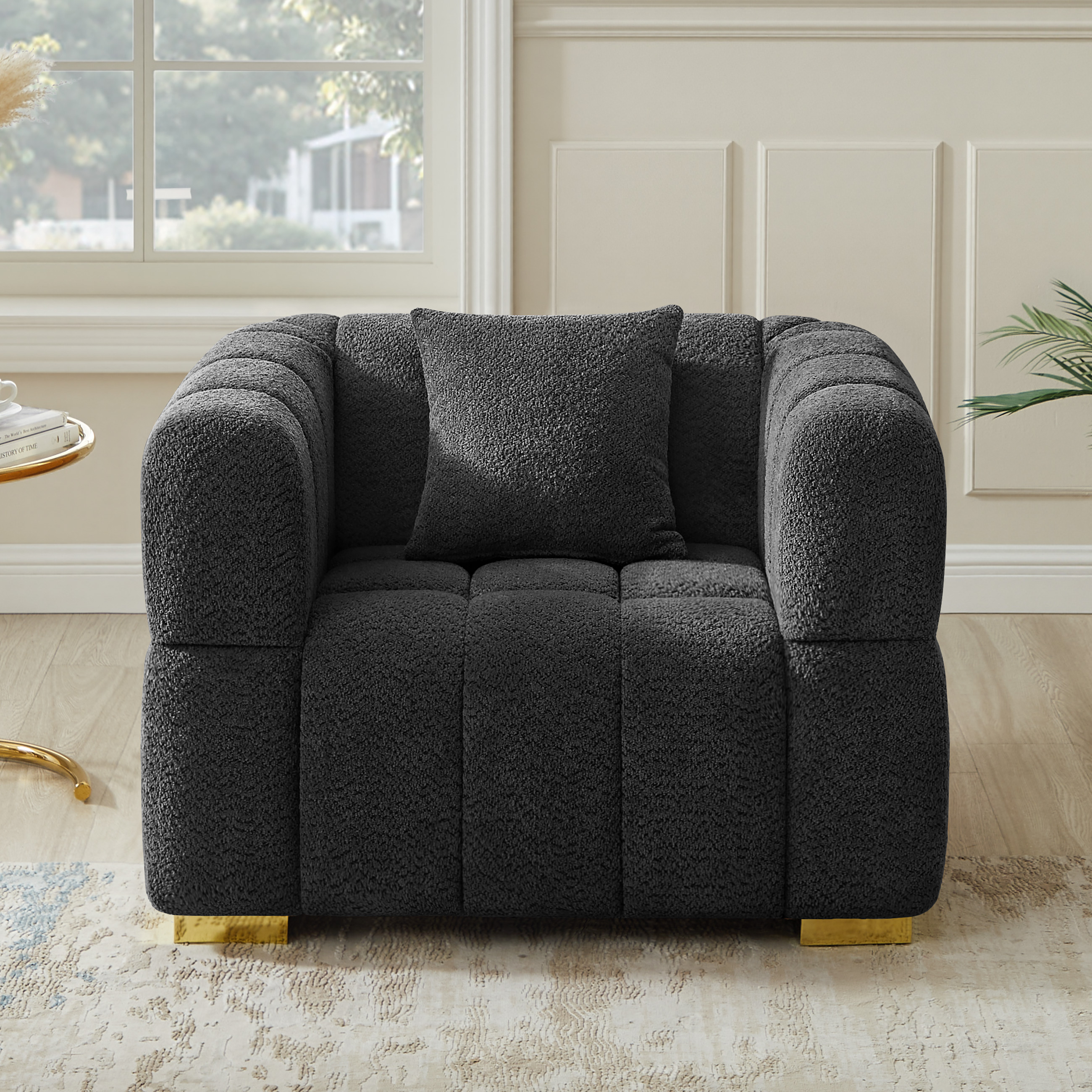 48'' W Oversized Waffle Accent Sofa Chair for Corner & Apartment
