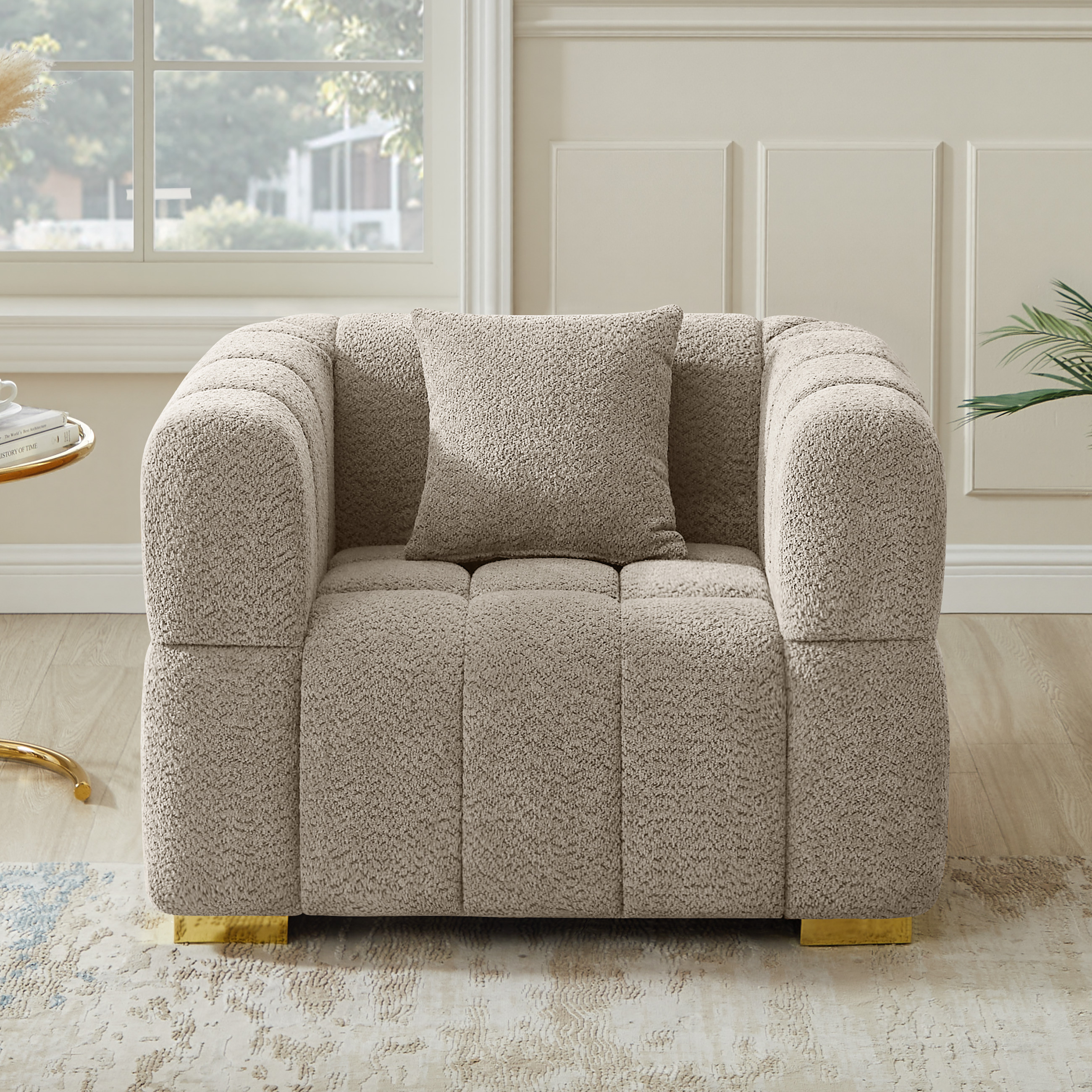 48'' W Oversized Waffle Accent Sofa Chair for Corner & Apartment
