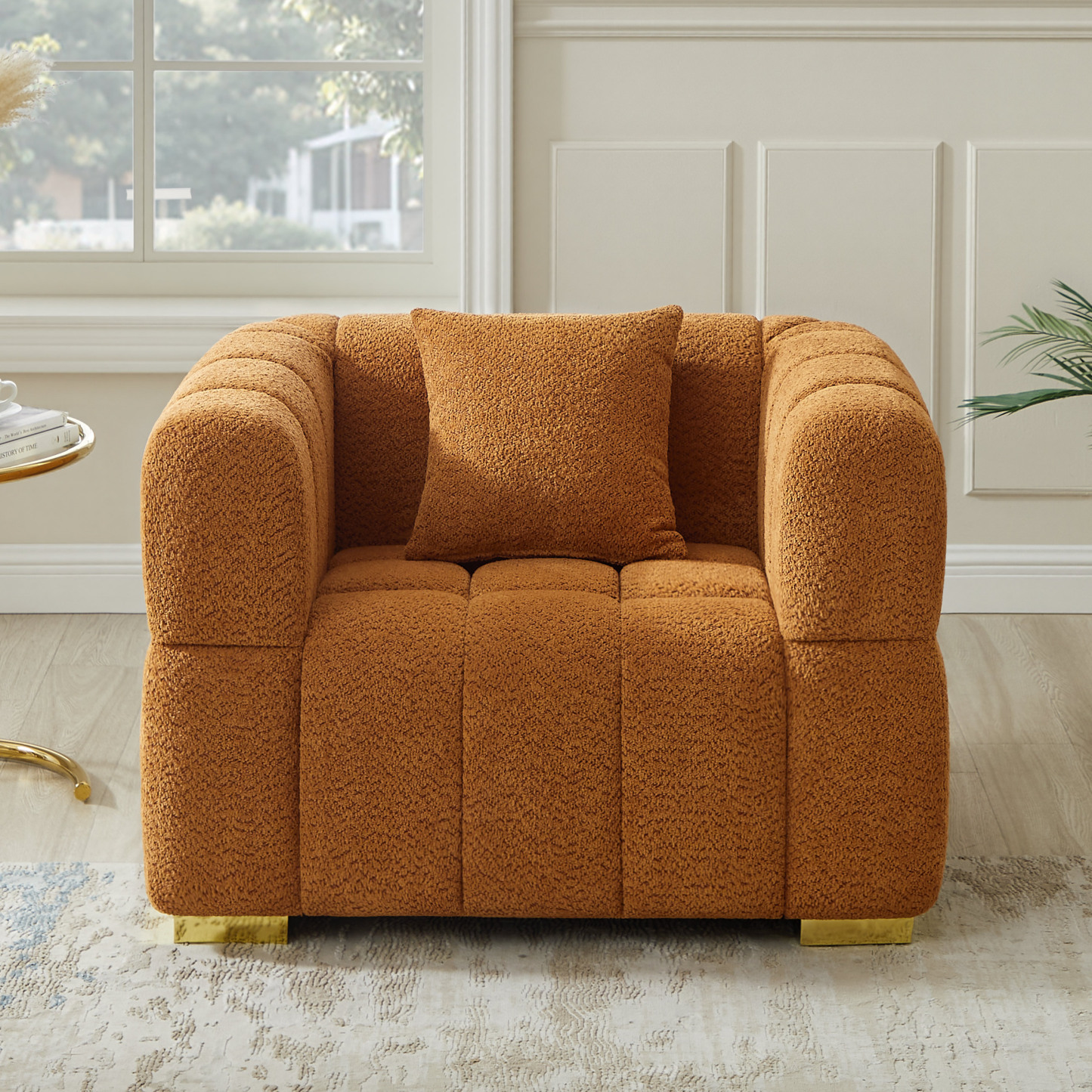 48'' W Oversized Waffle Accent Sofa Chair for Corner & Apartment