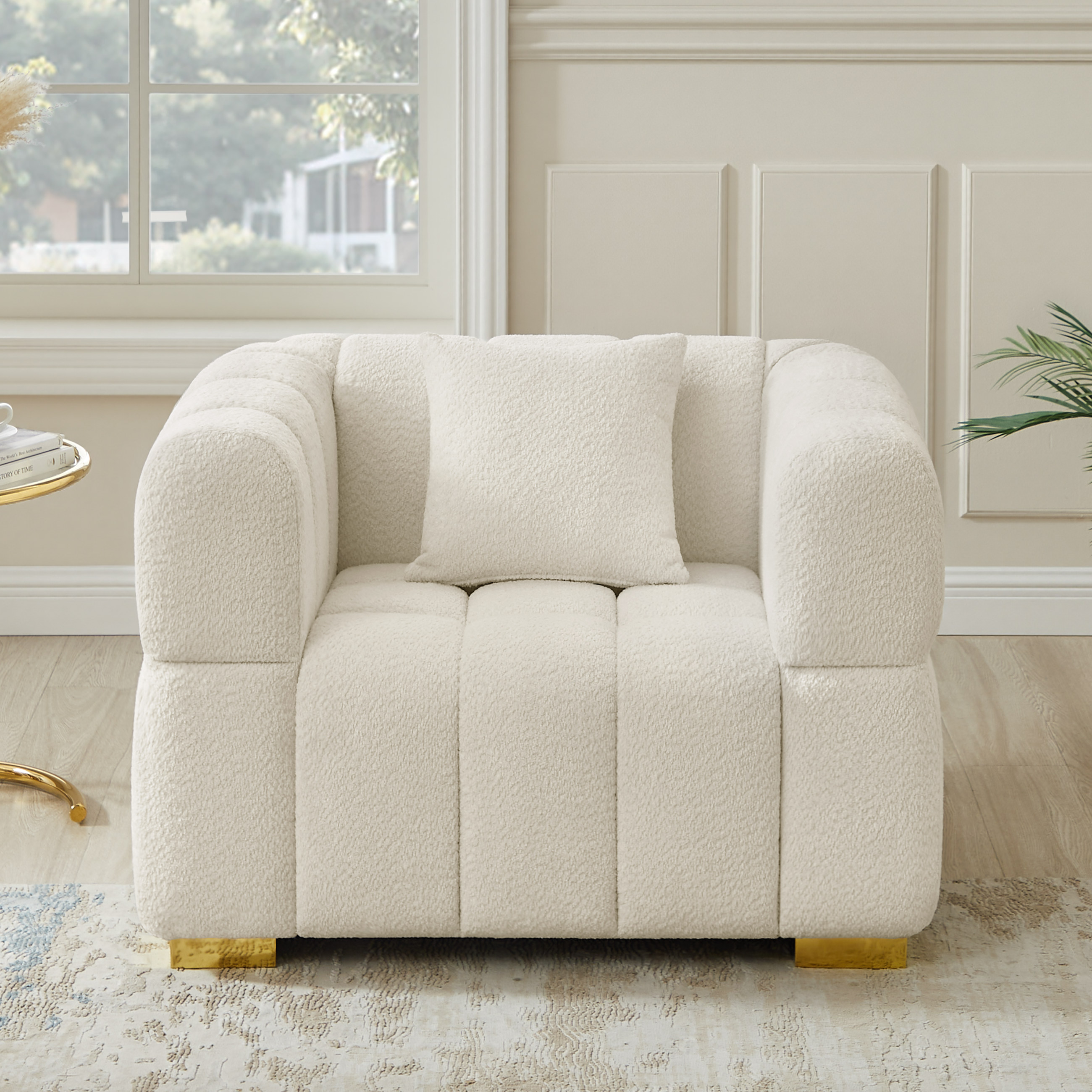 48'' W Oversized Waffle Accent Sofa Chair for Corner & Apartment
