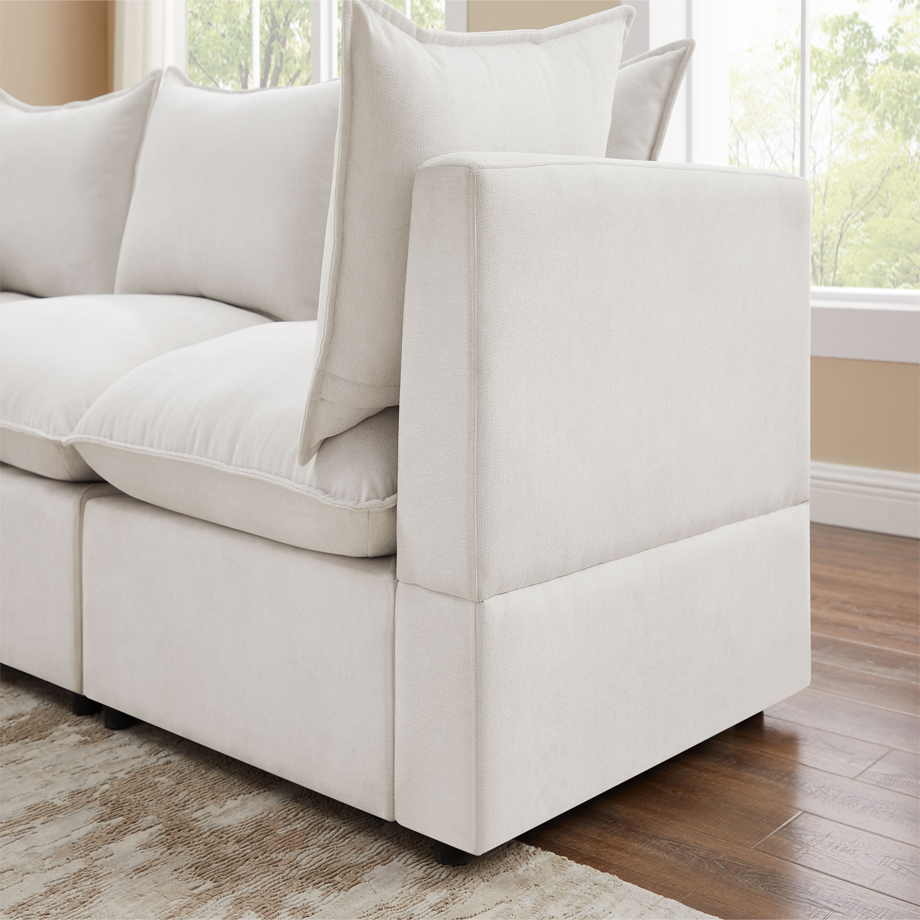 34'' Corner Seat for L/U Shaped Linen Modular Sofa