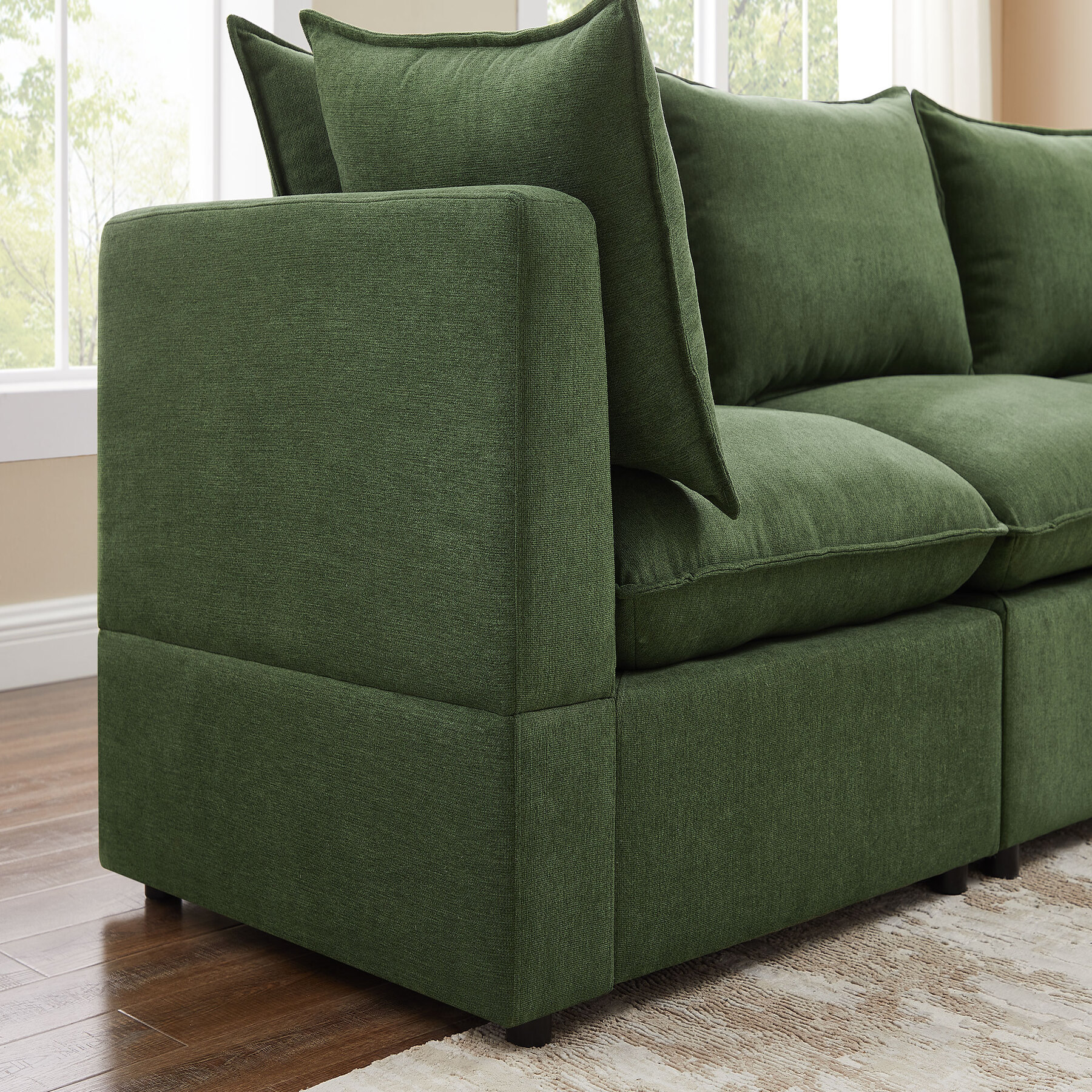 34'' Corner Seat for L/U Shaped Linen Modular Sofa