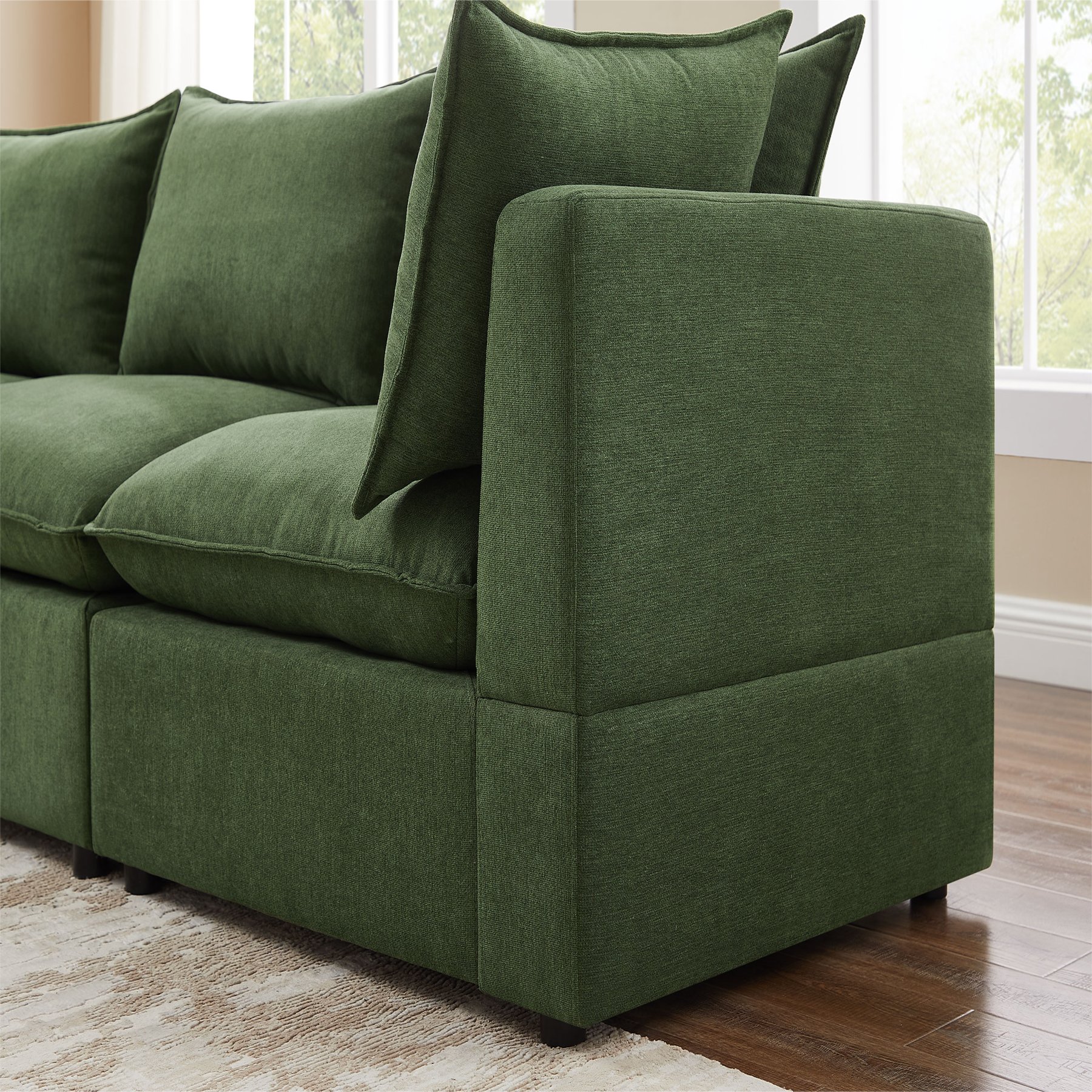 34'' Corner Seat for L/U Shaped Linen Modular Sofa