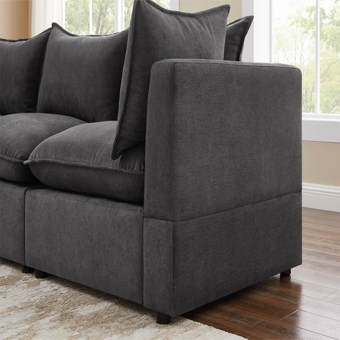 34'' Corner Seat for L/U Shaped Linen Modular Sofa