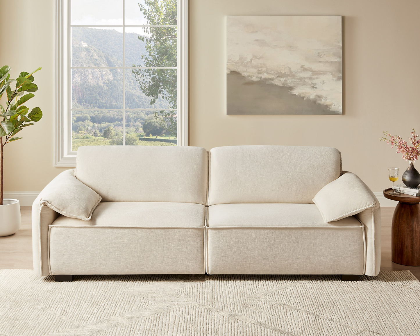 95'' W 2-Seat Elephant-Shaped Chenille Upholstered Loveseat