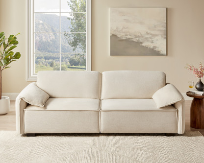 95'' W 2-Seat Elephant-Shaped Chenille Upholstered Loveseat