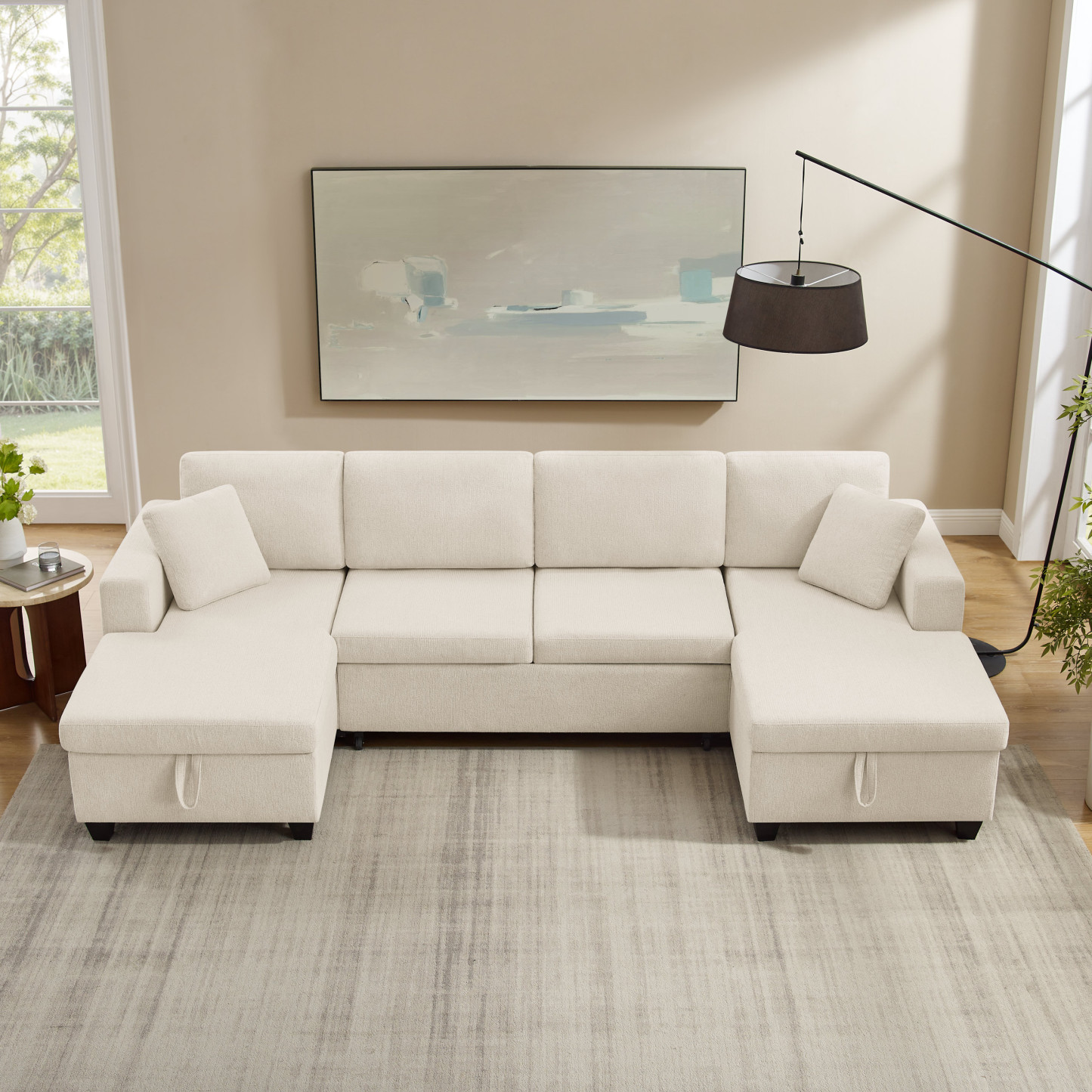 Oversized Pull-Out Sofa Bed – Sectional Sleeper Couch for Living Room