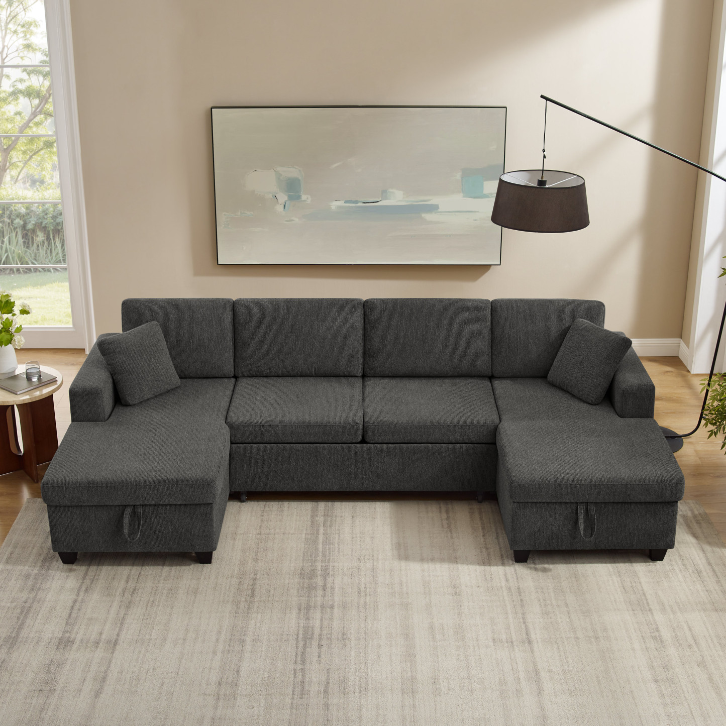 Oversized Pull-Out Sofa Bed – Sectional Sleeper Couch for Living Room