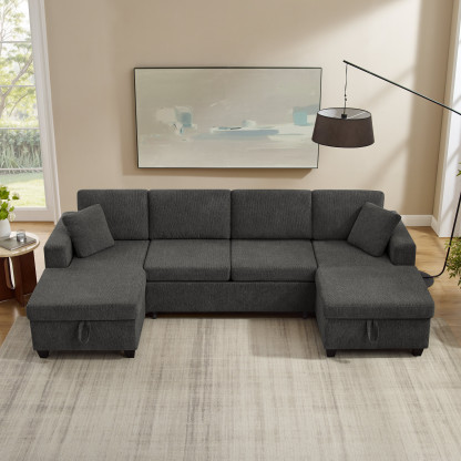 Oversized Pull-Out Sofa Bed – Sectional Sleeper Couch for Living Room