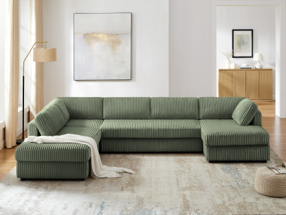 133.1" Oversized Sectional Sofa with Chaise, U-Shaped Cloud Couch for Modern Living Room
