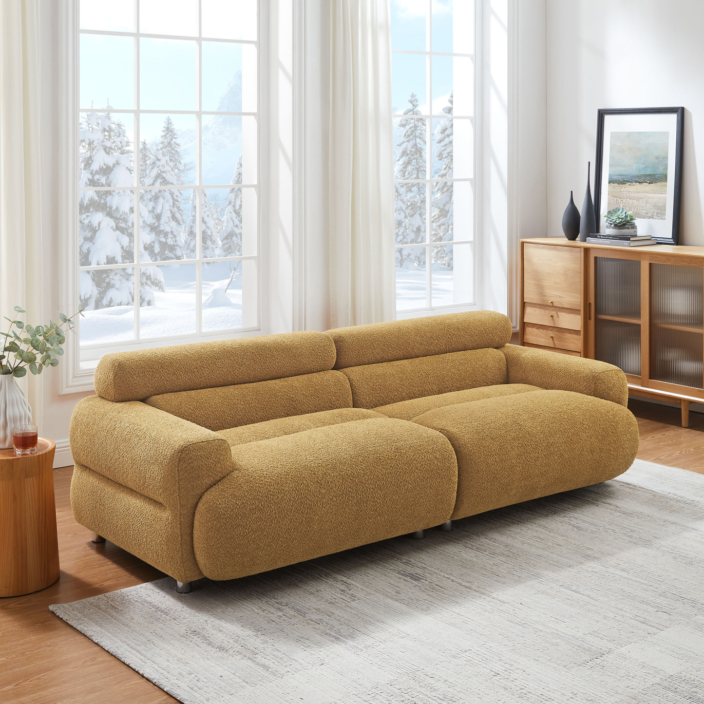 89'' Oversized Boucle Cloud Loveseat Sofa for Modern Homes