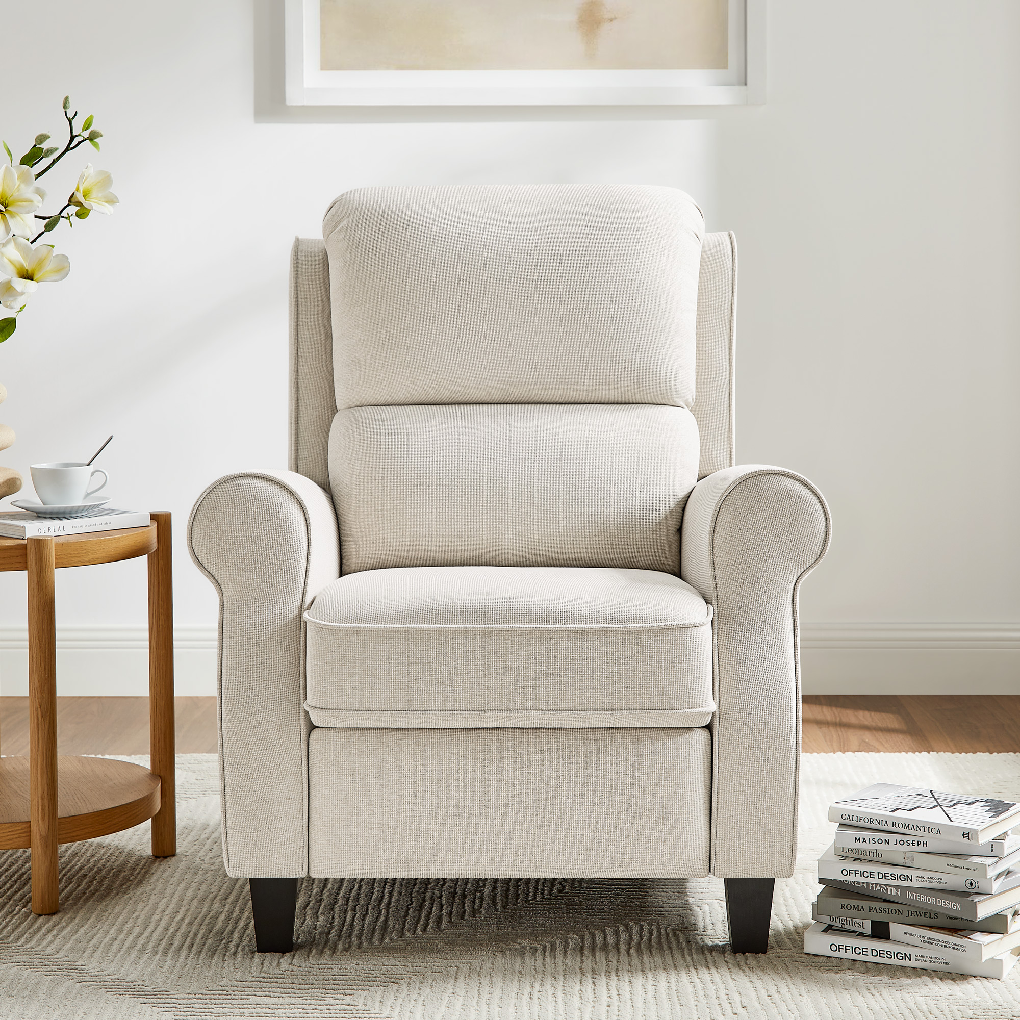 Oversized Push-Back Recliner with Lumbar Support for Living Room, Bedroom & Reading Nook