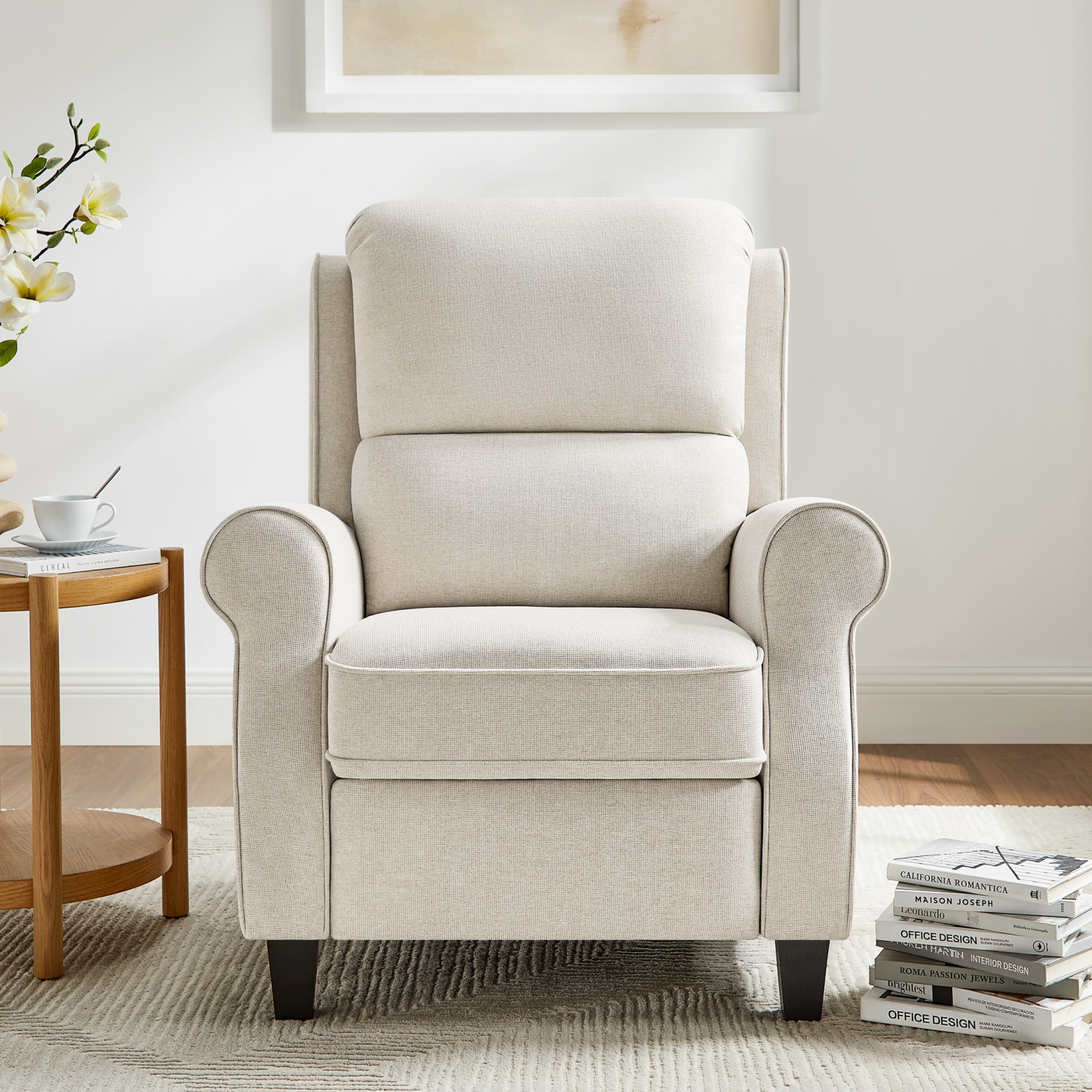 Oversized Push-Back Recliner with Lumbar Support for Living Room, Bedroom & Reading Nook