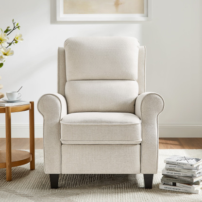 Oversized Push-Back Recliner with Lumbar Support for Living Room, Bedroom & Reading Nook