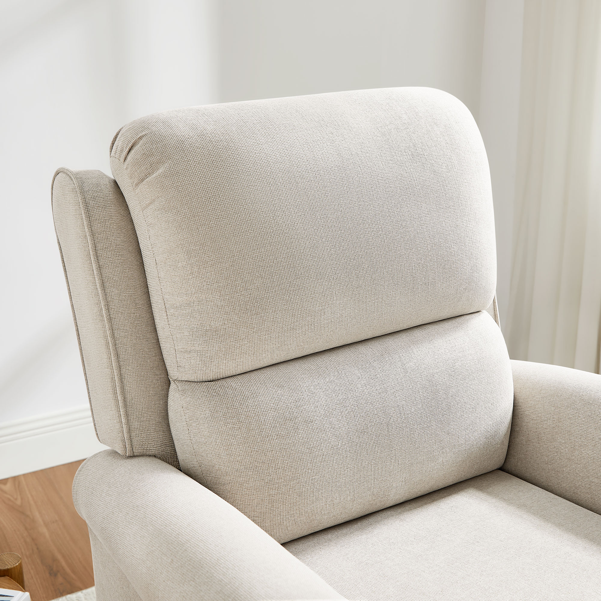 Oversized Push-Back Recliner with Lumbar Support for Living Room, Bedroom & Reading Nook