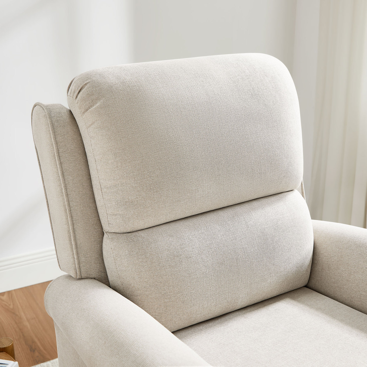 Oversized Push-Back Recliner with Lumbar Support for Living Room, Bedroom & Reading Nook