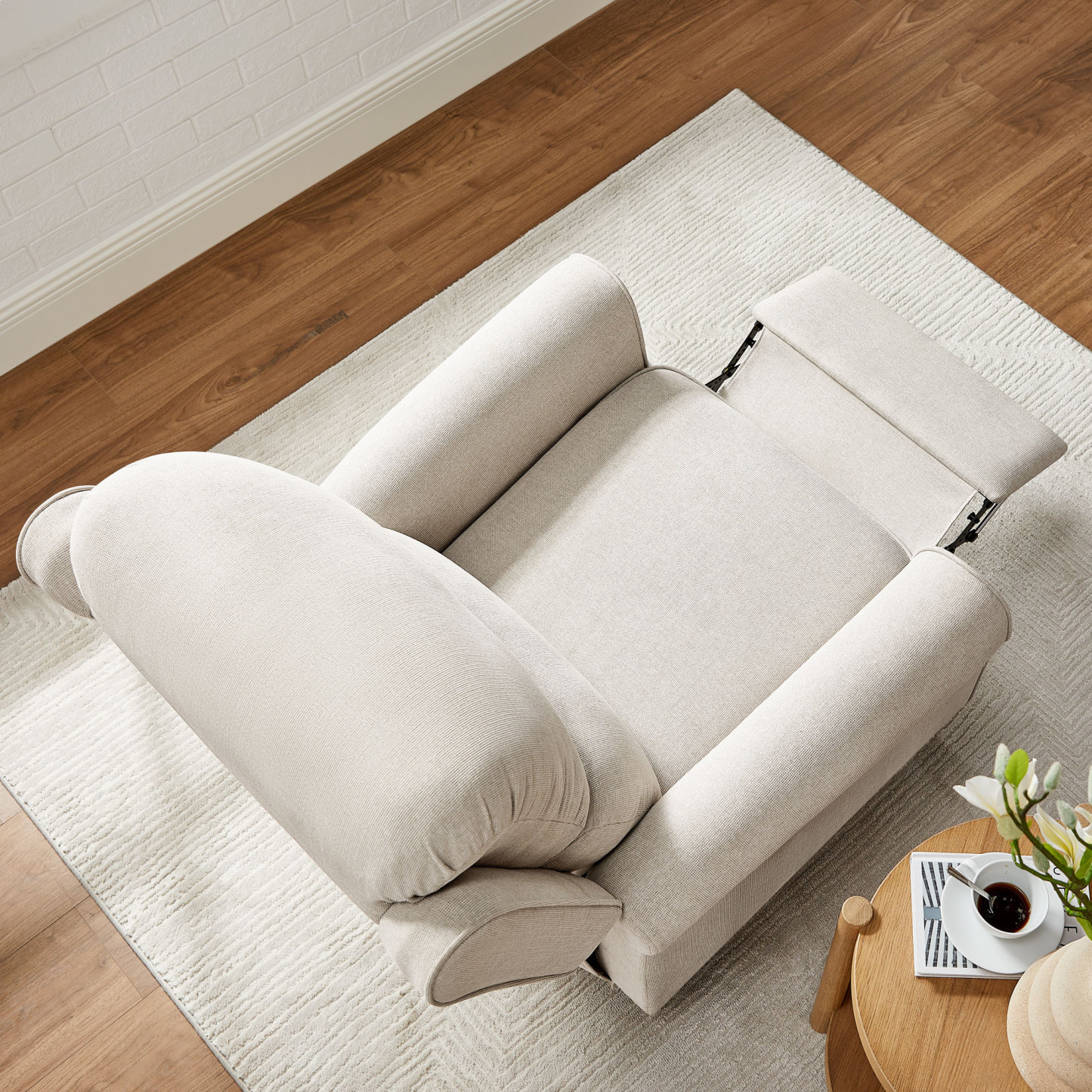 Oversized Push-Back Recliner with Lumbar Support for Living Room, Bedroom & Reading Nook