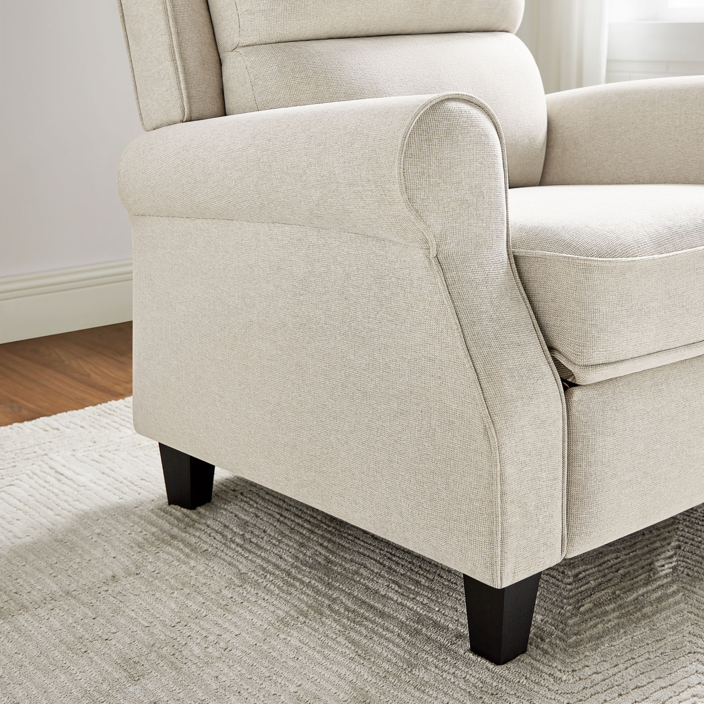 Oversized Push-Back Recliner with Lumbar Support for Living Room, Bedroom & Reading Nook