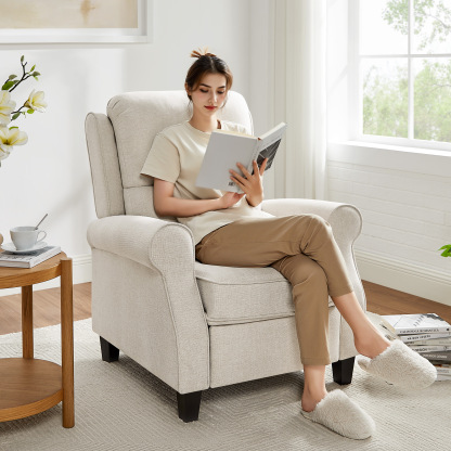 Oversized Push-Back Recliner with Lumbar Support for Living Room, Bedroom & Reading Nook