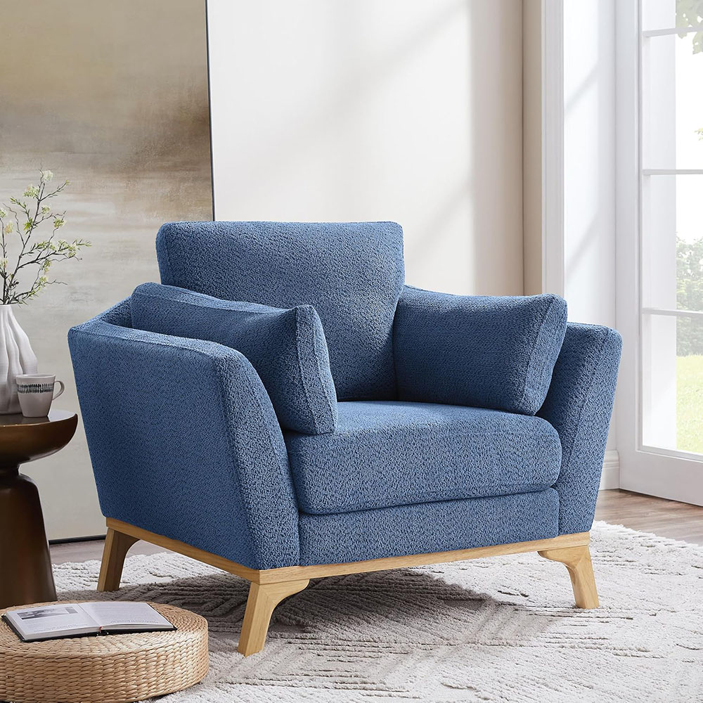 VANOMi 41.7 Modern Flared Arm Accent Chair Grey