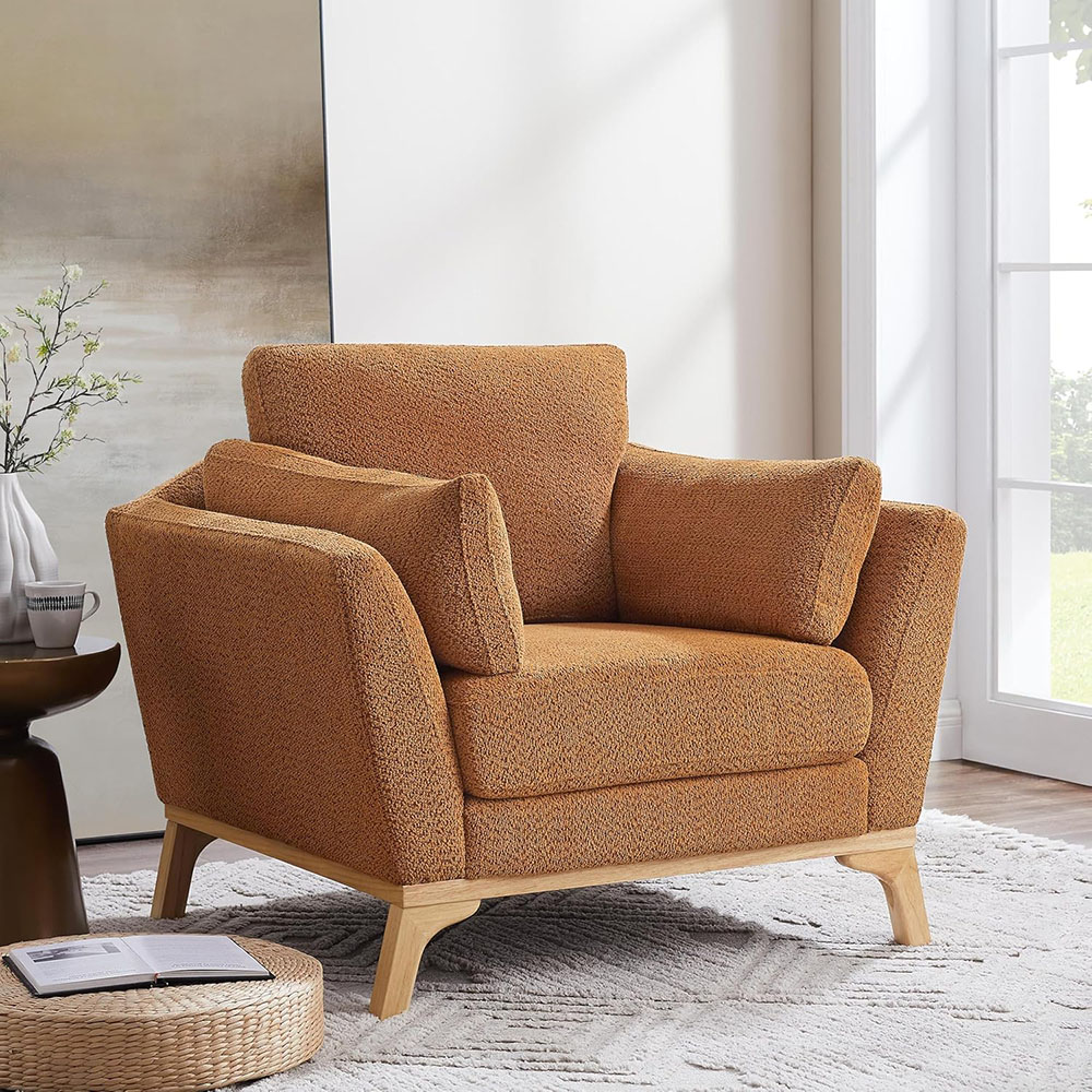 VANOMi Large Boucle Accent Chair Curry