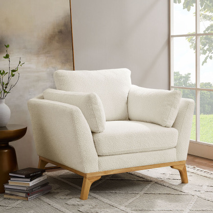 VANOMi Large Boucle Accent Chair White