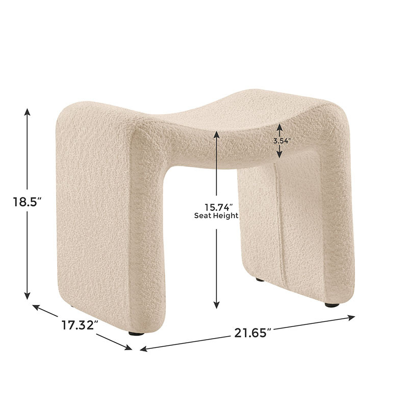 VANOMi Modern Small Camel Ottoman Foot Stool for Hallway, Living Room, Bedroom Size Details
